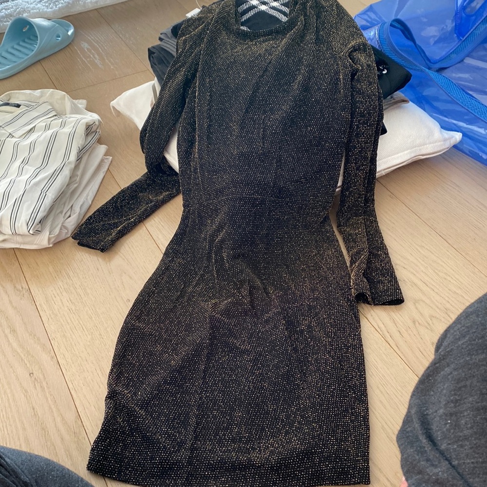 TopShop Glitter black dress